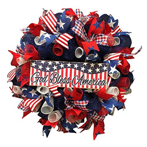 Patriotic Independence Wreaths for Front Door-July 4th Independence Day Wreath-Veterans Day Decor-Handcrafted Hanging Wreaths for Home Wall Decor Front Door Decorations Outside Patriotic Independence Wreaths for Front Door-July 4th Independence Day Wreath-Veterans Day Decor-Handcrafted Hanging Wreaths for Home Wall Decor Front Door Decorations Outside