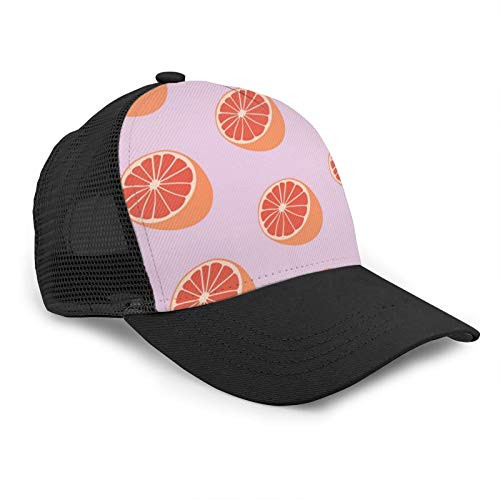 ETO Grapefruit Trucker Hats Sports Cap Dad Hats Unisex Mesh Fitted Cap Baseball Sun Cap Black