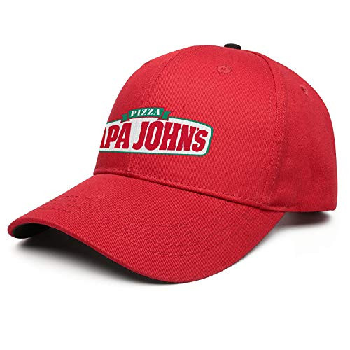 Designer Red Hat Men Visor Unisex Papa-John's-Pizza-Logo- Strapback Cap