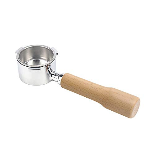 Roeam 51mm Coffee Bottomless Portafilter with Filter Basket  and  Wooden Handle Replacement for Delonghi EC680 EC685 Coffee Machine Tool Reusable Alloy Filters Coffee Extraction Accessories