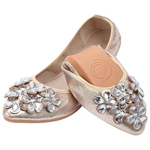 Women Ballet Flats Rhinestone Wedding Ballerina Shoes Foldable Sparkly Comfort Slip on Flat Shoes Women Ballet Flats Rhinestone Wedding Ballerina Shoes Foldable Sparkly Comfort Slip on Flat Shoes
