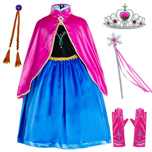 Party Chili Princess Costumes Birthday Party Dress Up for Little Girls/Long Sleeve with Cape-Wig-Crown-Gloves 2T 3T -100cm- Party Chili Princess Costumes Birthday Party Dress Up for Little Girls/Long Sleeve with Cape-Wig-Crown-Gloves 2T 3T -100cm-