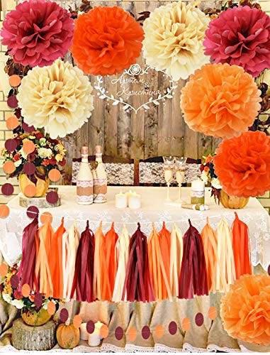Fall Party Decorations/Burgundy Champagne Bridal Shower Decorations/Fall Wedding Decorations Maroon Burgundy Wedding/Women 30th/50th Burgundy Birthday Party Decorations/Thanksgving Party Decorations