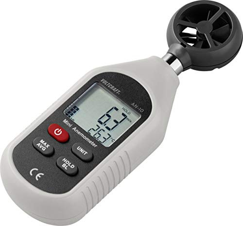 Voltcraft Mini Anemometer AN-10, Dark/Light Grey, Air Wind Flow Velocity Speed