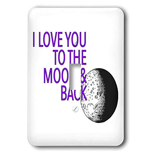 3dRose EvaDane - Love Sayings - I Love You To The Moon Purple - single toggle switch -lsp_307397_1-