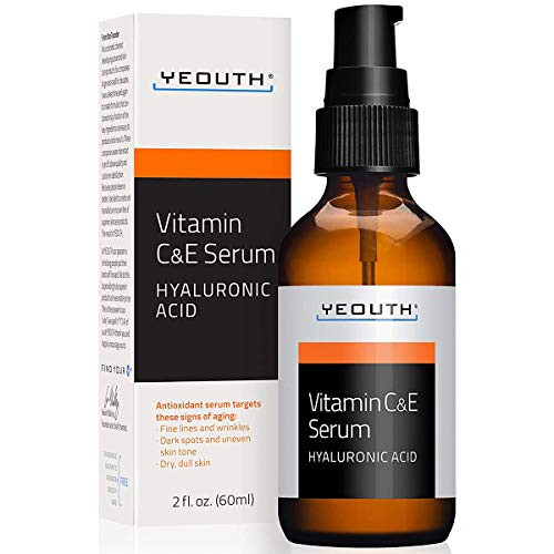 YEOUTH Vitamin C and E Day Serum with Hyaluronic Acid- anti aging skin care product/anti wrinkle serum will fill fine lines -2oz-