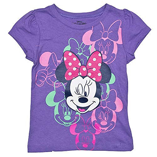 Disney Little Girls' Minnie Mouse Toddler Short Sleeve Tee Shirt -2T- Purple