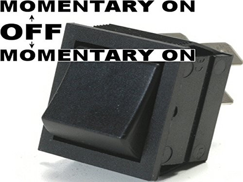 Pacific Customs Black 20 Amp Momentary On/Off/Momentary On Square Double Pole Rocker Switch With Tab Terminal