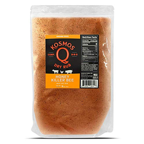 Kosmos Q Honey Killer Bee BBQ Rub | Sweet and amp- Savory Blend | Great on Brisket- Steak- Chicken- Ribs and amp- Pork | Best Barbecue Rub | Meat Seasoning and amp- Spice Dry Rub | 1 lb Bag Kosmos Q Honey Killer Bee BBQ Rub | Sweet and amp- Savory Blend | Great on Brisket- Steak- Chicken- Ribs and amp- Pork | Best Barbecue Rub | Meat Seasoning and amp- Spice Dry Rub | 1 lb Bag