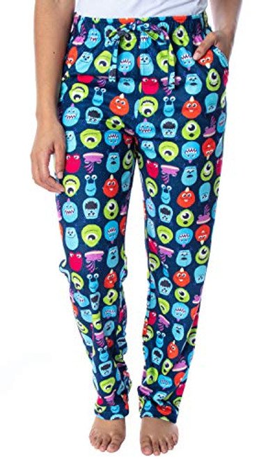 Disney Women's Monsters Inc. Allover Character Heads Loungewear Sleep Pajama Pants -Large- Blue Disney Women's Monsters Inc. Allover Character Heads Loungewear Sleep Pajama Pants -Large- Blue