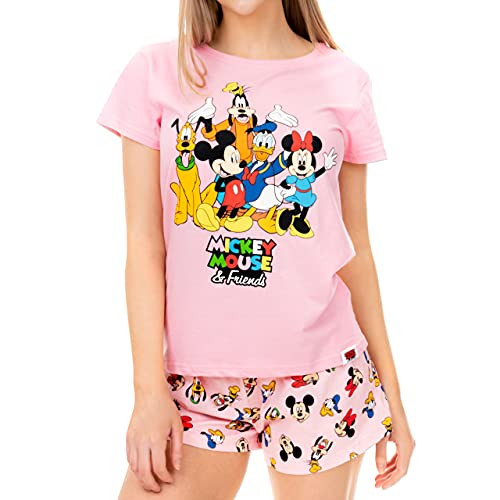 Disney Womens Mickey Mouse Minnie Mouse and Friends Pajamas Pink Large
