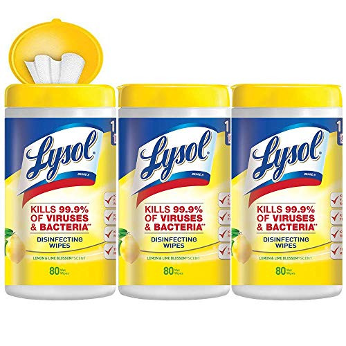 Lysol Disinfecting Wipes- Lemon and Lime Blossom- 80ct -Pack of 3-- Packaging May Vary Lysol Disinfecting Wipes- Lemon and Lime Blossom- 80ct -Pack of 3-- Packaging May Vary