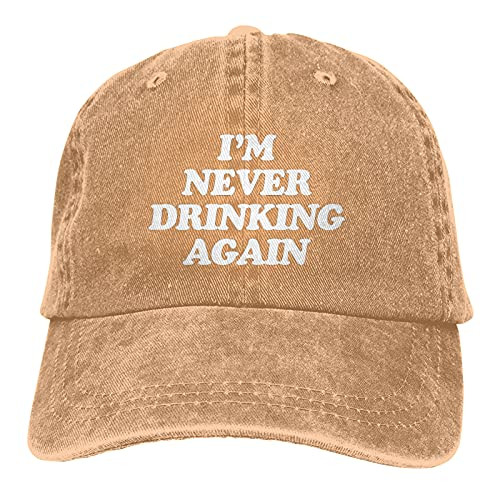 Arspjes Im Never Drinking Again Baseball Cap- Adjustable Cowboy Hat Mens Womens Dad Hats