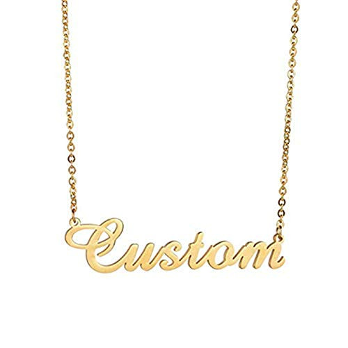 Flowshey Name Necklace Personalized 18K Gold Custom Gift Plated Nameplate Customized Jewelry for Women-Basic Name Necklace- Flowshey Name Necklace Personalized 18K Gold Custom Gift Plated Nameplate Customized Jewelry for Women-Basic Name Necklace-