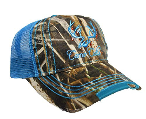 Camo Cutie Womens Realtree Camo Cap with Blue Mesh Back Trim Logo