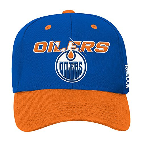 NHL Edmonton Oilers Boys 8-20 Structured Adjustable Cap- One Size- Royal