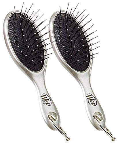 Wet Brush Keychain Hair Brush- Limited Edition Holiday -2-Pack- Silver-