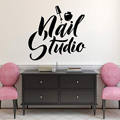 YFQEGM Wall Stickers-Nail Art Polish Wall Stickers Beauty Salon Decoration Manicure Pedicure Vinyl Wall Painting Nail Studio Logo Wall Window Decals 60X57Cm