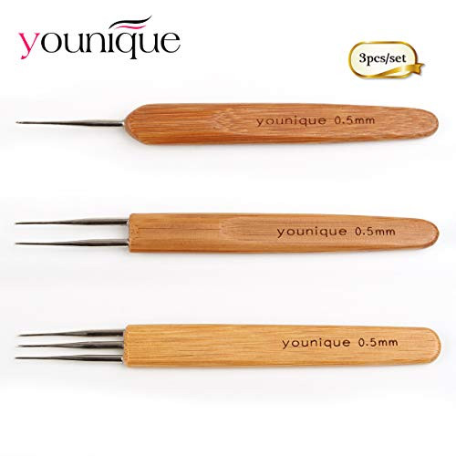 Dreadlocks Crochet Hooks Set of 0.5mm (1 Hook, 2 Hooks, 3 Hooks) Crochet Needles for Hair Dreadlock Hair Weaving Dreadlock Hooks Tool Set