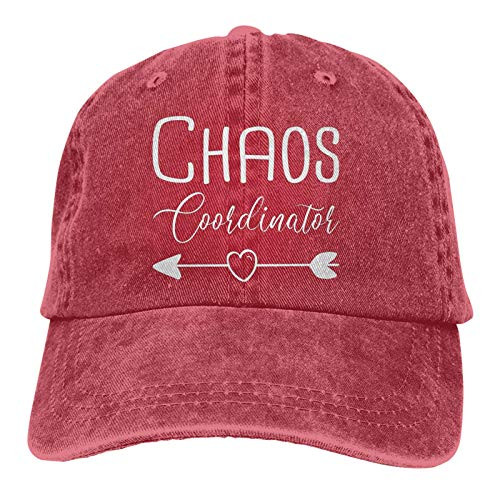 Chaos Coordinator Hat- Funny Adjustable Baseball Cap Unisex Washable Cotton Trucker Cap Dad Hat-Red