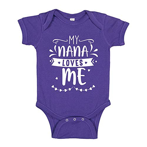 My Nana Loves Me Baby Bodysuit Infant One Piece 6 mo Purple