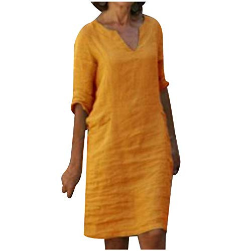 Women Dress-Women Half Sleeve V-Neck Casual Hot Vacation Printed Short Mini Shift Dress-Womens Dresses Yellow Women Dress-Women Half Sleeve V-Neck Casual Hot Vacation Printed Short Mini Shift Dress-Womens Dresses Yellow