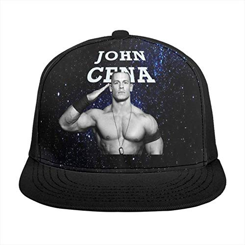 John Cena Flat Brimmed Baseball Cap Matches Your Hat Best Men's and Women's Casual Sports Cap Black
