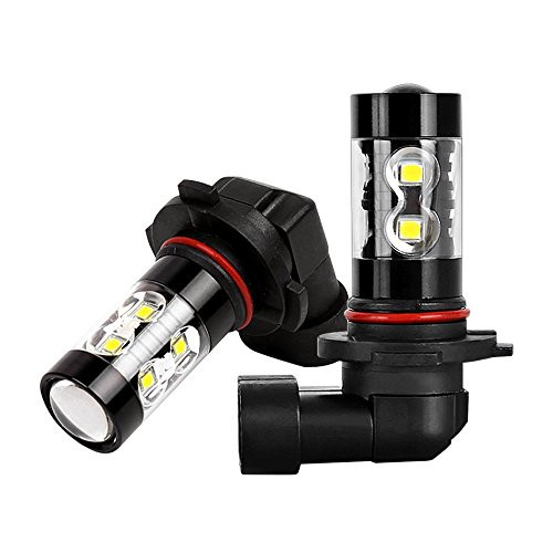 LED Fog Light Bulbs, Mesllin High Power 50W H10 9145 9140 6000K White Cree 10smd LED DRL for Car Fog Lights Lamps Replacement,Pack of 2 (H10)