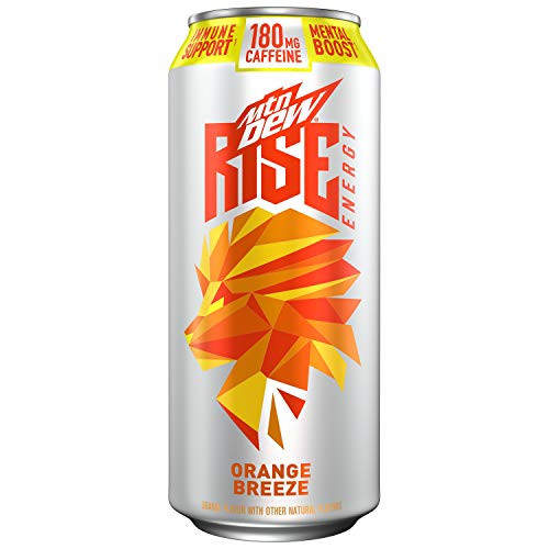 MTN DEW RISE ENERGY Orange Breeze- 16 oz Cans -12 Pack-