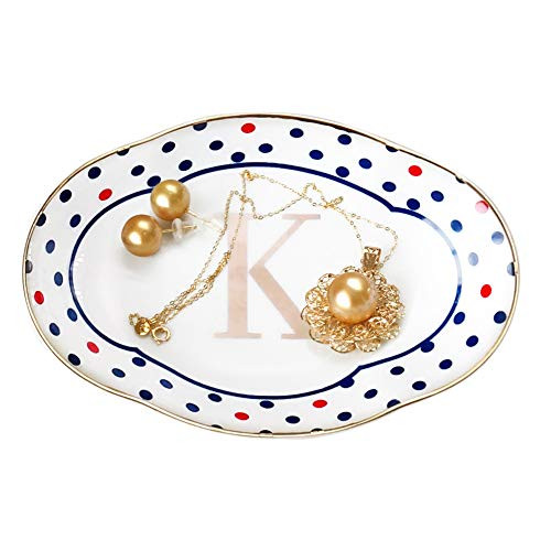 Ring Holder Organizer?Jewerly Dish Tray, Ring Holder Dish?Jewelry Tray Trinket Dish?Jewelry Holder for Engagement Wedding Gift?Chain Bracelets Earrings Trays, Girl and Women Birthday-K