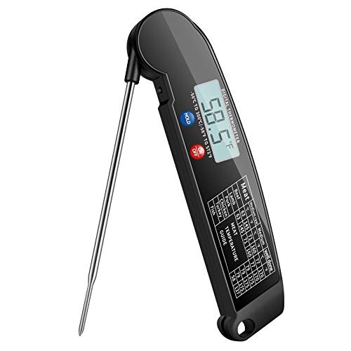 Digital Meat Thermometer- Instant Read Folding Kitchen Thermometer Food Electronic Thermometer with Long Probe for Cooking Kitchen BBQ