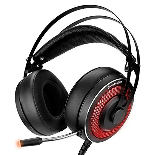 Gaming Headset with Mic 7.1 Surround Sound LED Headphones for PC Mac Laptop PS4
