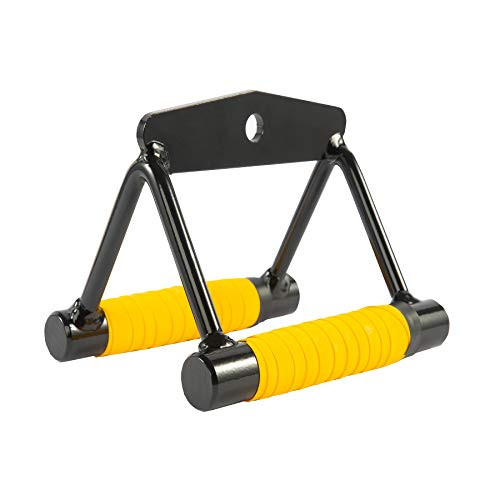 Cable Machine Handle Attachments- Pull Down Exercise Handles of Home Gym Accessories -Yellow Row-