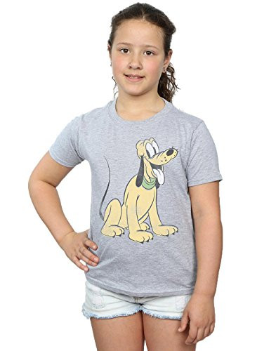 Disney Girls Pluto Sitting T-Shirt 5-6 Years Sport Grey
