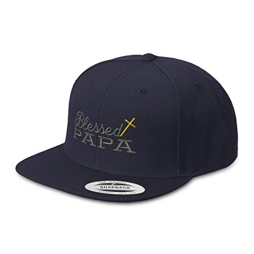 Snapback Hats for Men and Women Blessed to Be Called Papa A Embroidery Acrylic Flat Bill Baseball Cap Navy Design Only Snapback Hats for Men and Women Blessed to Be Called Papa A Embroidery Acrylic Flat Bill Baseball Cap Navy Design Only