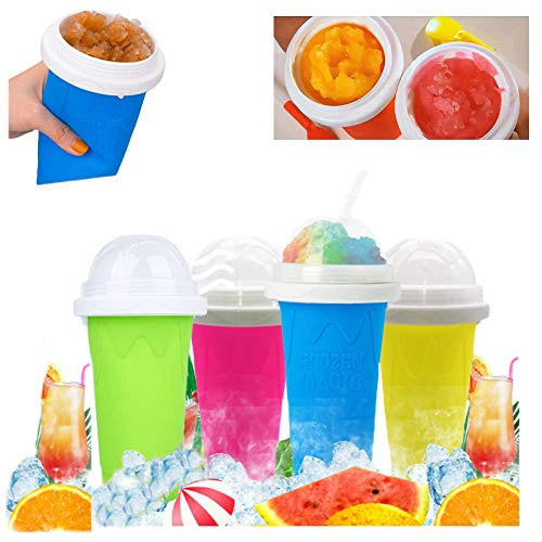 TIK TOK Slushie Maker Cup-Magic Quick Frozen Smoothies Cup Cooling Cup Double Layer Squeeze Cup Slushy Maker-Homemade Milk Shake Ice Cream Maker DIY it for Children and Family -Yellow- TIK TOK Slushie Maker Cup-Magic Quick Frozen Smoothies Cup Cooling Cup Double Layer Squeeze Cup Slushy Maker-Homemade Milk Shake Ice Cream Maker DIY it for Children and Family -Yellow-