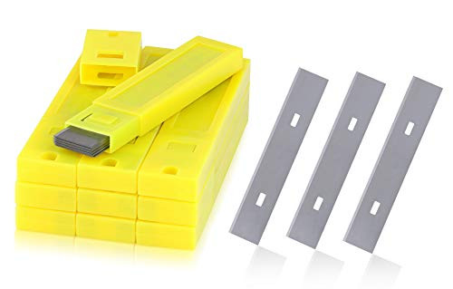 4-Inch Scraper Blades- Kattool 100PCS Replacement Scraper Blades Stainless Steel Razor Blade for Scraper Single Edge Razor Blades