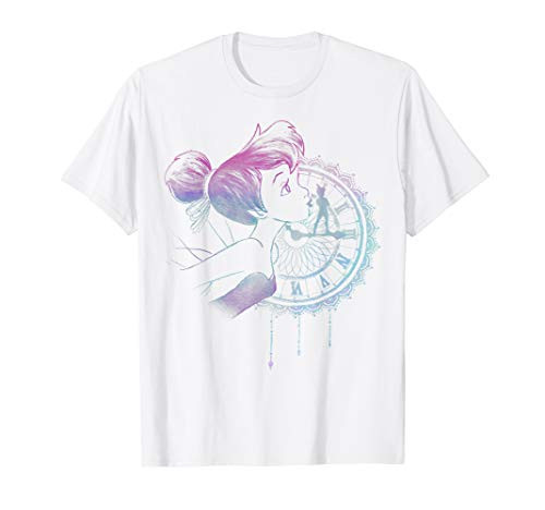 Disney Peter Pan Tinker Bell Neon Colors Clock Portrait T-Shirt
