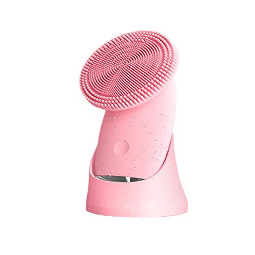 Sonic Facial Cleansing Brush Soft Silicone Face Scrubber Exfoliating Brush Face Cleanser Brush for Women - Anti-Aging Deep Face Cleansing- Exfoliating- and Massage System for All Skin Types -pink-