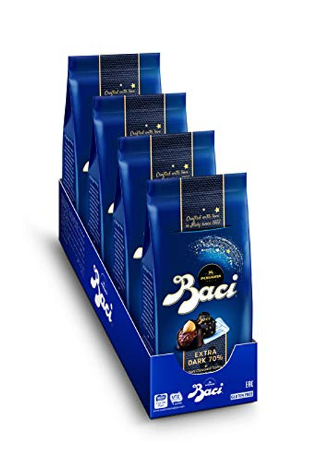 Baci Perugina Extra Dark 70 percent Chocolate Truffles Bag- 4.4oz -Pack Of 4- Baci Perugina Extra Dark 70 percent Chocolate Truffles Bag- 4.4oz -Pack Of 4-