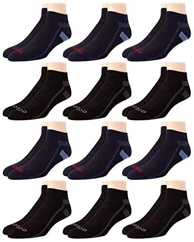 IZOD Mens Socks  12 Pack Athletic Quarter Socks- Size Shoe Size- 6-12.5- Blue/Black