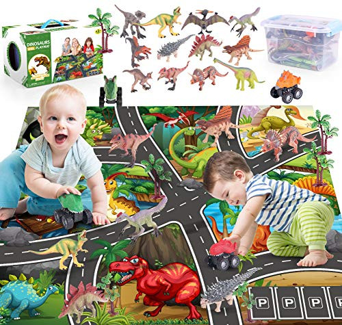 Dinosaur Toys- FANURY 12 Dinosaur Figures w/ Activity Play Mat- Trees and Pull Back Dino Cars- Including T-Rex- Triceratops Dinosaur Playset- Gifts for 3 4 5 6 7 Years Old Kids Boys Girls Dinosaur Toys- FANURY 12 Dinosaur Figures w/ Activity Play Mat- Trees and Pull Back Dino Cars- Including T-Rex- Triceratops Dinosaur Playset- Gifts for 3 4 5 6 7 Years Old Kids Boys Girls