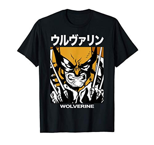 Marvel X-Men Wolverine Kanji Blades Pose Graphic T-Shirt T-Shirt Marvel X-Men Wolverine Kanji Blades Pose Graphic T-Shirt T-Shirt