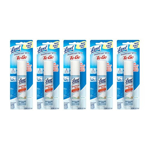 Lysol Disinfectant Spray to Go- Crisp Linen- 1 Ounce -Pack of 5-