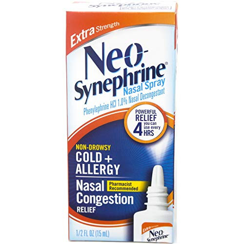 Neo-Synephrine Nasal Spray - Extra Strength Formula- 0.50 Ounces each -Value Pack of 4-