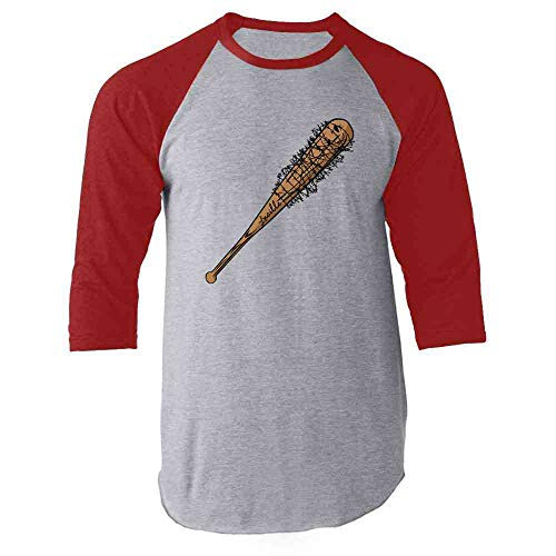'Lucille' Barbed Wire Baseball Bat Red S Raglan Baseball Tee Shirt 'Lucille' Barbed Wire Baseball Bat Red S Raglan Baseball Tee Shirt