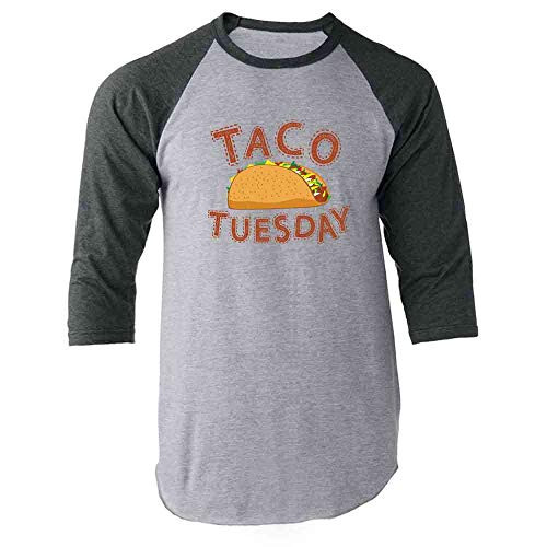 Taco Tuesday Cinco de Mayo Funny Cute Mexican Food Gray S Raglan Baseball Tee Shirt