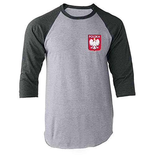 Poland Soccer Retro National Team Sport Football Gray L Raglan Baseball Tee Shirt Poland Soccer Retro National Team Sport Football Gray L Raglan Baseball Tee Shirt