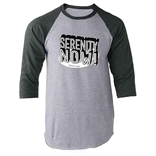 Serenity Now -Insanity Later- Gray S Raglan Baseball Tee Shirt