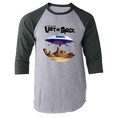 Lost in Space Jupiter 2 Gray S Raglan Baseball Tee Shirt